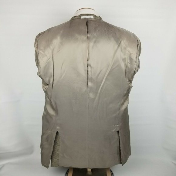 Michael Kors Mens Sport Coat 46L Brown Houndstooth - Picture 9 of 11